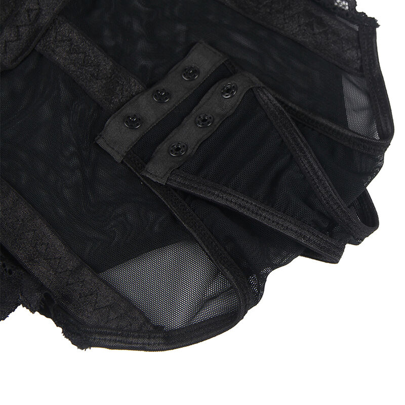 SUBBLIME - TEDDY AVEC JARRETIÈRE DÉTAIL POITRINE NOIR L/XL – Image 10