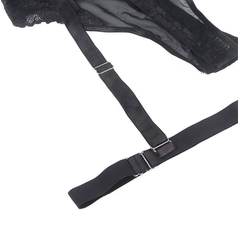 SUBBLIME - TEDDY AVEC JARRETIÈRE DÉTAIL POITRINE NOIR L/XL – Image 12