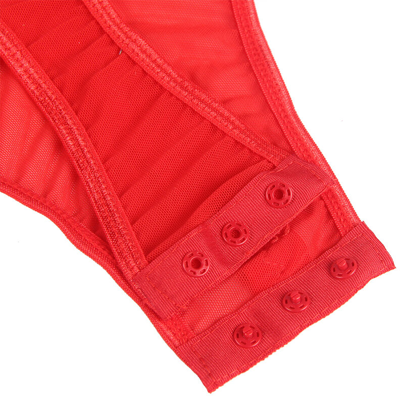 SUBBLIME - TEDDY AVEC JARRETIÈRE DÉTAIL POITRINE ROUGE S/M – Image 9
