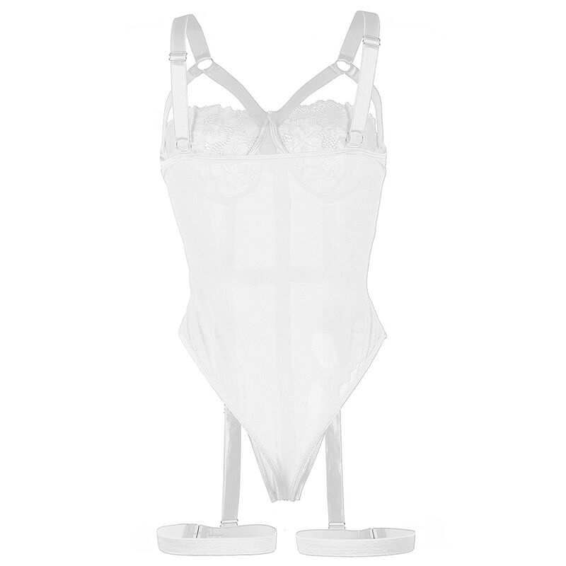SUBBLIME - TEDDY AVEC JARRETIÈRE DÉTAIL POITRINE BLANC S/M – Image 8