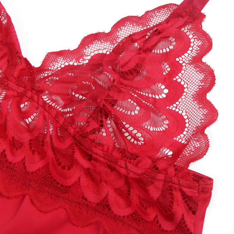 SUBBLIME - BABYDOLL EN SATIN AVEC DENTELLE ROUGE S/M – Image 8