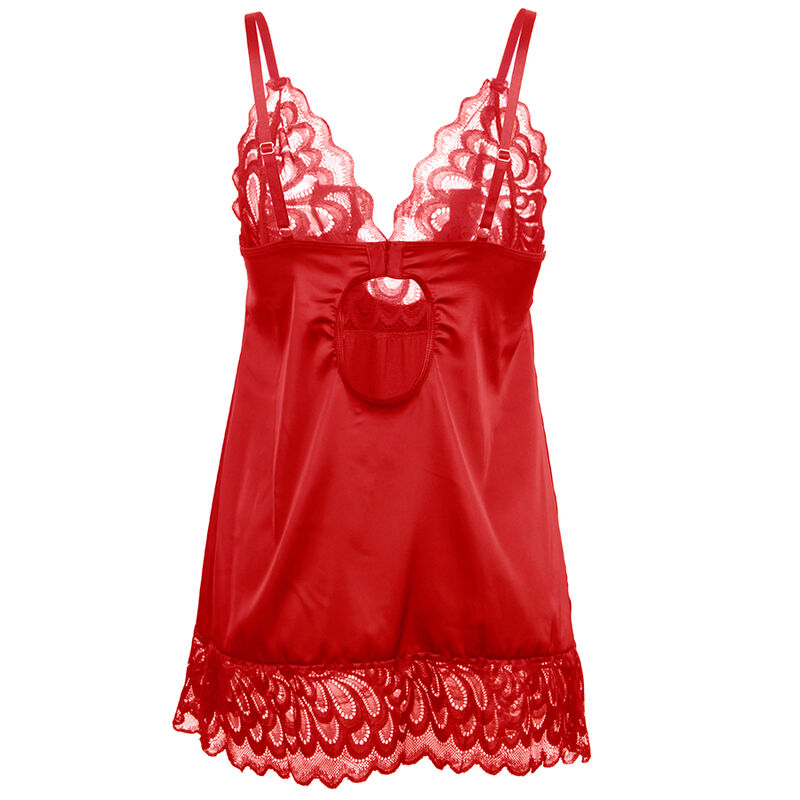 SUBBLIME - BABYDOLL EN SATIN AVEC DENTELLE ROUGE S/M – Image 5