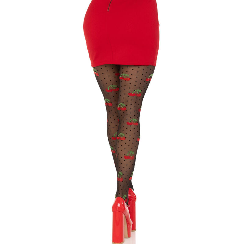 LEG AVENUE - BAS TAUPES CERISE NOIRE – Image 2