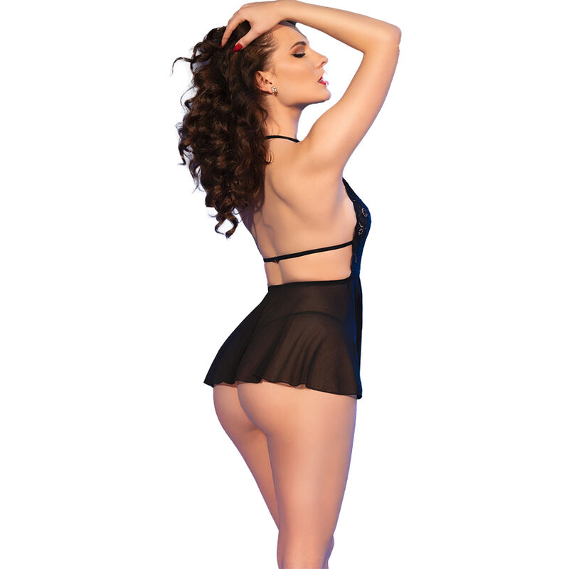 CHILIROSE - CR 4720 BABYDOLL & STRING NOIR XL – Image 2