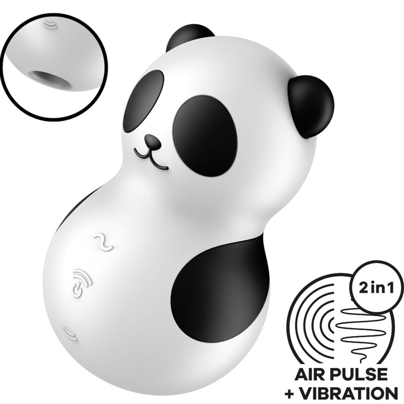 SATISFYER - POCKET PANDA STIMULATEUR & VIBRATEUR NOIR ET BLANC – Image 2