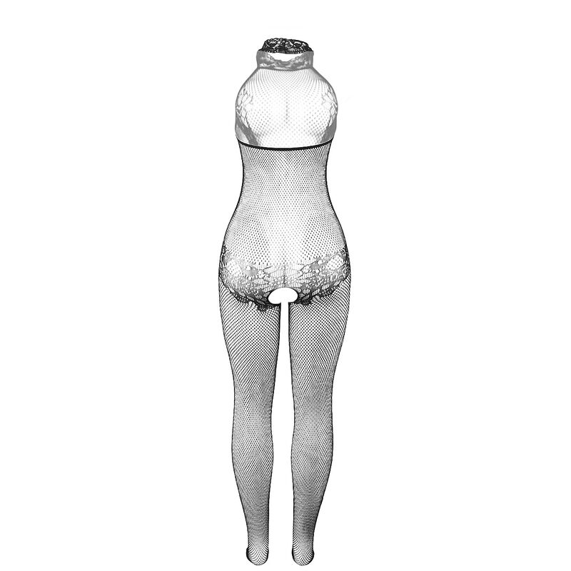 SUBBLIME - 951801 BODYSTOCKING RÉSILLE ET DENTELLE SANS FOURREAU COL MONTANT NOIR TAILLE UNIQUE – Image 6