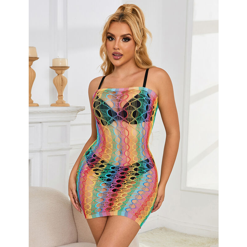 SUBBLIME - 952365 ROBE RÉSEILLE ÉPAULES NUES ARC-EN-CIEL TAILLE UNIQUE – Image 8