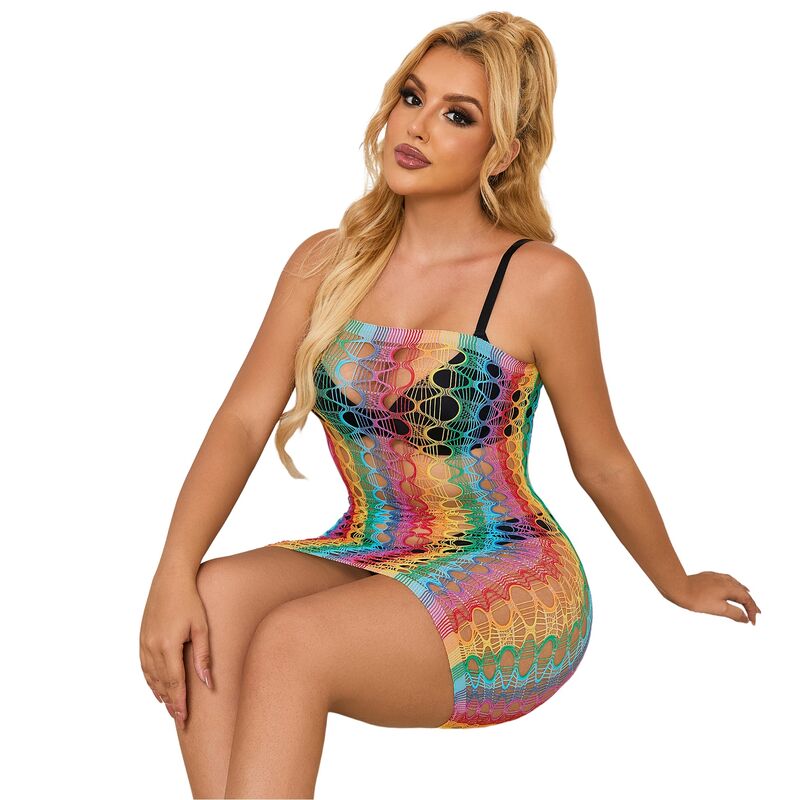 SUBBLIME - 952365 ROBE RÉSEILLE ÉPAULES NUES ARC-EN-CIEL TAILLE UNIQUE – Image 6