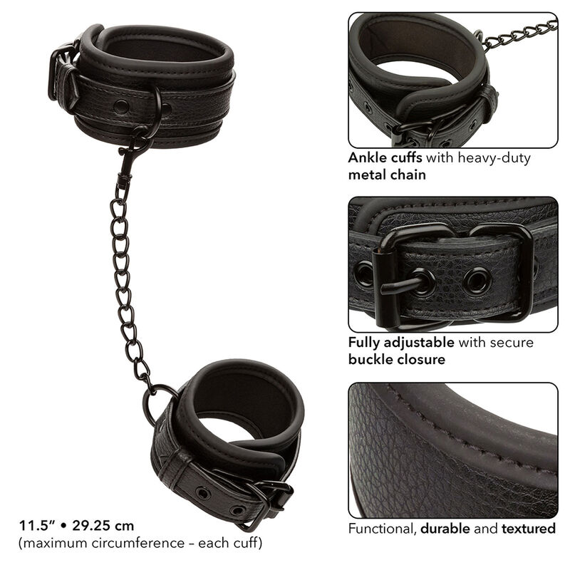 CALEXOTICS - NOCTURNAL CHEVILLES RÉGLABLES EN CUIR NOIR – Image 4