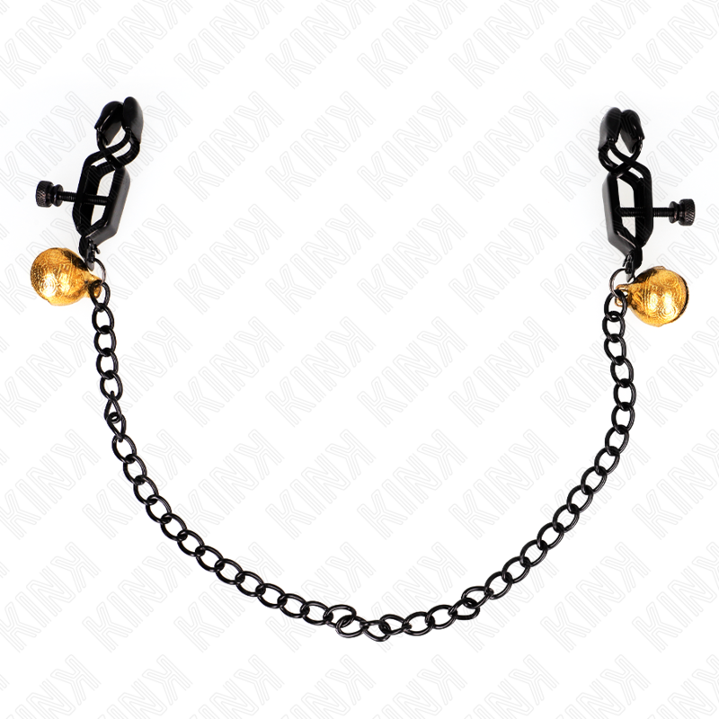 KINK - PINCES À METON CHAÎNE PLATE ET CLOCHE ARGENT 30 CM – Image 2