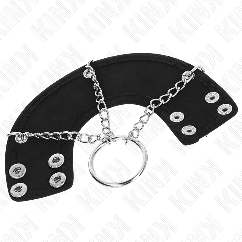 KINK - ANNEAU PÉNIS CHAÎNE 4 CM 7 CM MÉTAL AVEC CEINTURE EN CUIR – Image 4