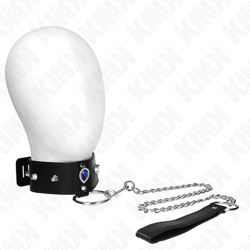 KINK - COLLIER 65 CM AVEC BRACELET AVEC DIAMANTS BLEU AJUSTABLE 36-43 CM X 5 CM – Image 2