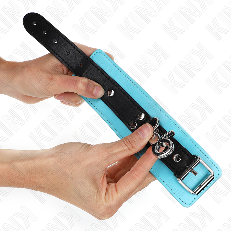 KINK - APPUI-POIGNETS VERROUILLABLES PREMIUM NOIR / BLEU RÉGLABLE 21-28 CM X 5,5 CM – Image 2