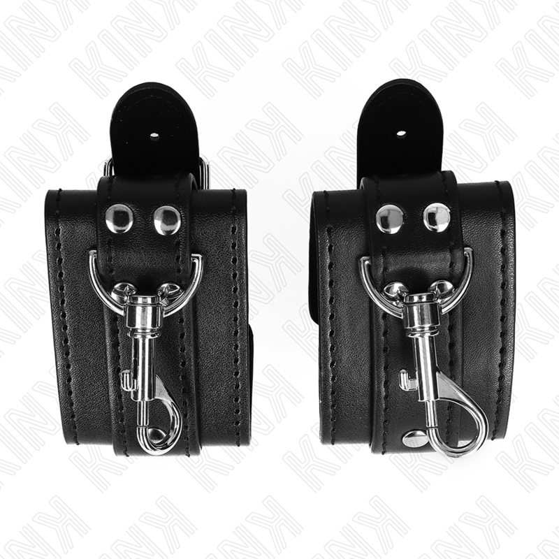 KINK - APPAREILS-POIGNETS VERROUILLABLES DUNGEON NOIR AJUSTABLES 21-28 CM X 5,5 CM – Image 4