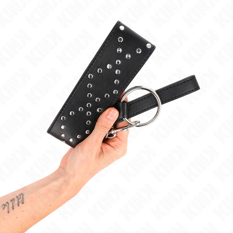 KINK - COLLIER 65 CM AVEC LAISSE AVEC CLOUS ARGENTÉS MODÈLE 3 RÉGLABLE 36-43 CM X 5 CM – Image 5