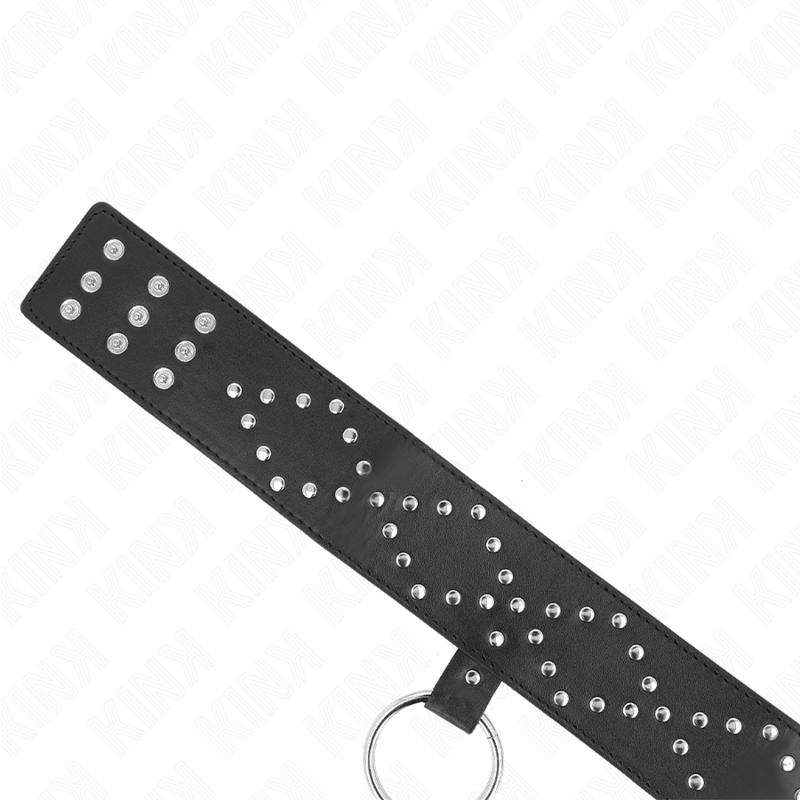 KINK - COLLIER 65 CM AVEC LAISSE AVEC CLOUS ARGENTÉS MODÈLE 3 RÉGLABLE 36-43 CM X 5 CM – Image 6