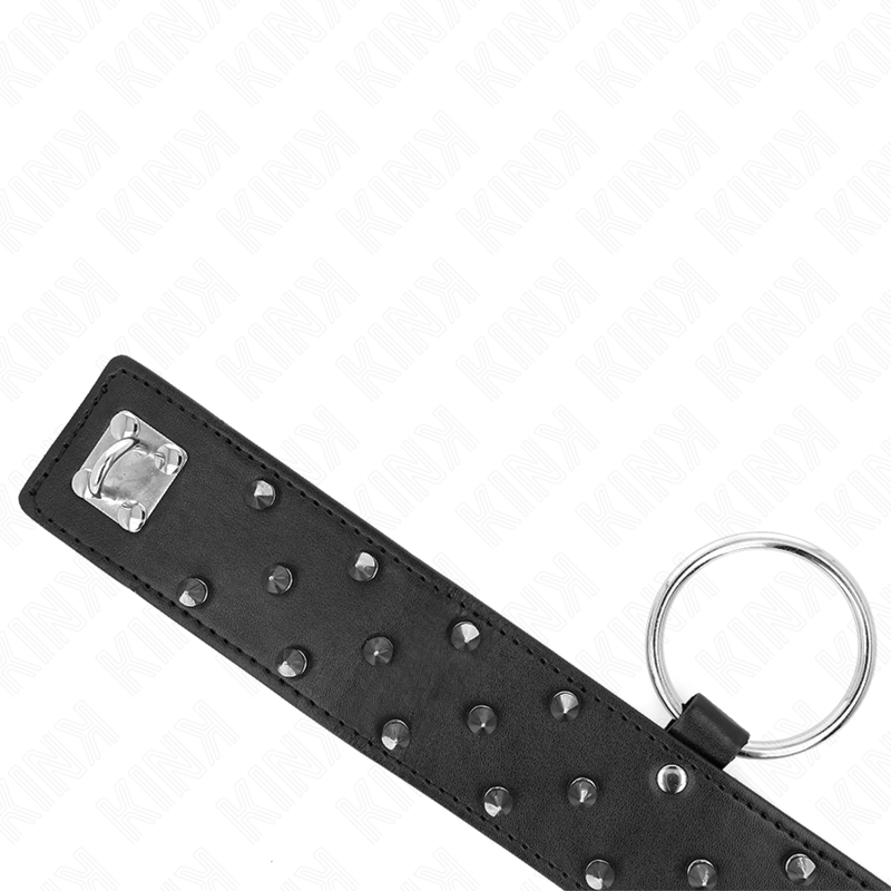 KINK - COLLIER AVEC LAISSE 65 CM AVEC CLOUS ARGENTÉS MODÈLE 5 RÉGLABLE 36-43 CM X 5 CM – Image 5