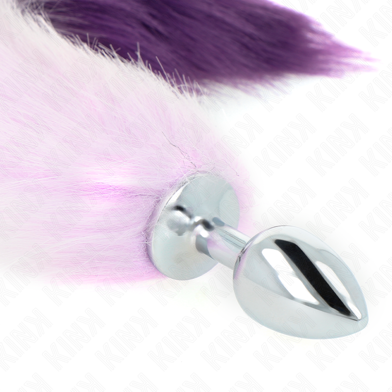 KINK - PLUG ANAL TAILLE S 7 X 3 CM AVEC QUEUE SYNTHÉTIQUE 40 CM VIOLET – Image 4