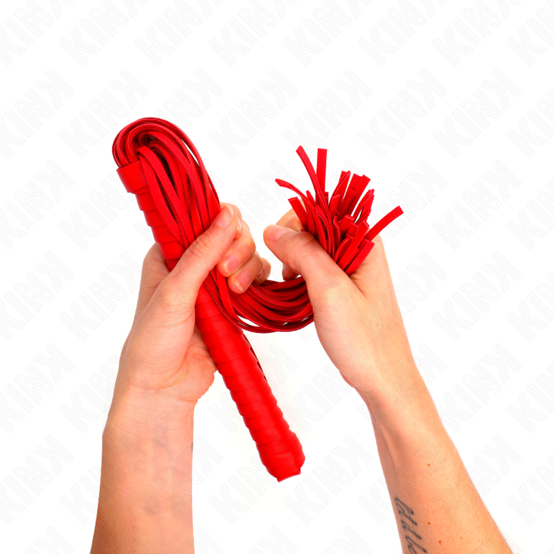 KINK - FOUET AVEC MANCHE TEXTURÉ ROUGE 48,5 CM – Image 4