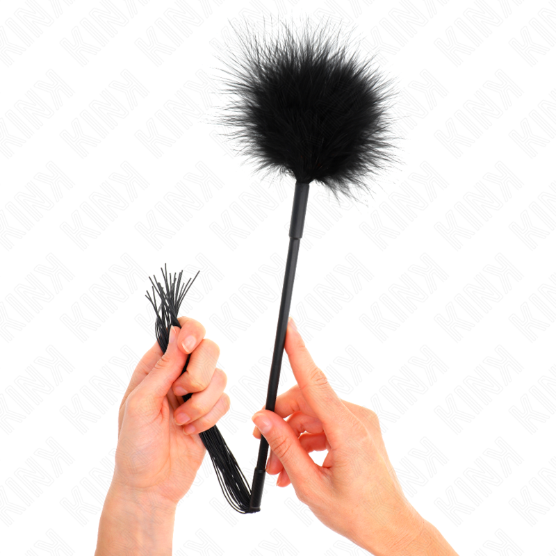 KINK - Fouet en silicone avec plumes pour chatouiller 47 cm – Image 4