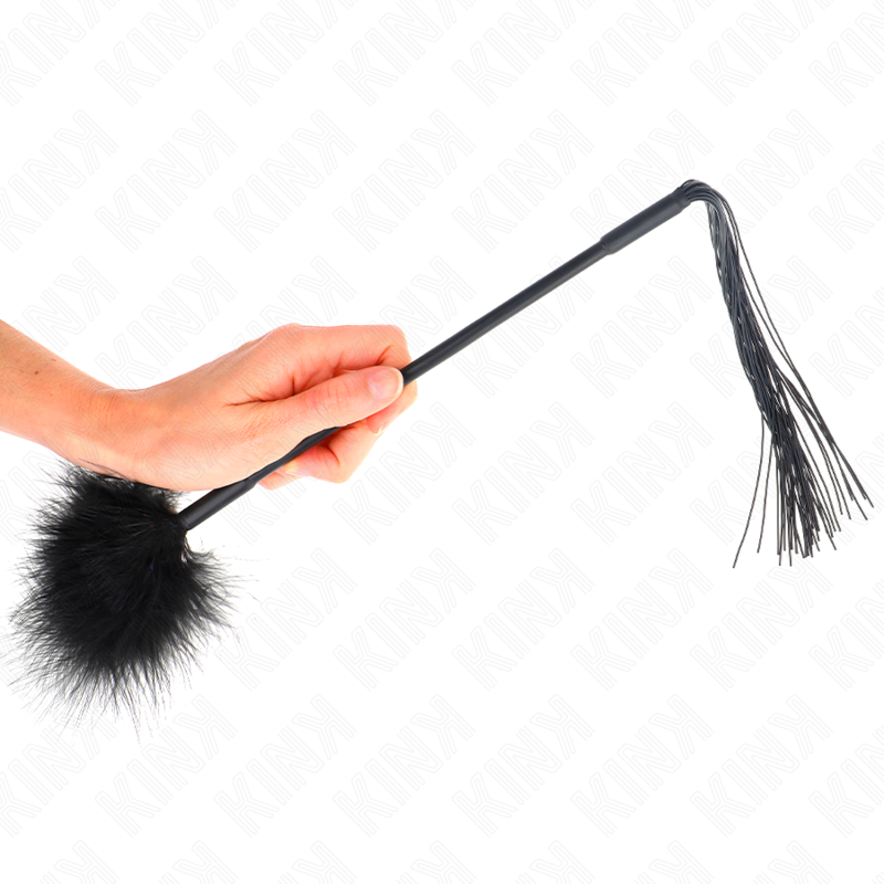 KINK - Fouet en silicone avec plumes pour chatouiller 47 cm – Image 5