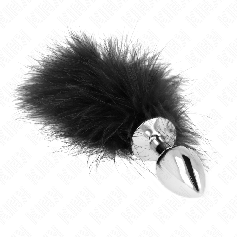 KINK - PLUG ANAL EN ACIER INOXYDABLE 11 x 7 CM AVEC PLUME 11 CM – Image 2