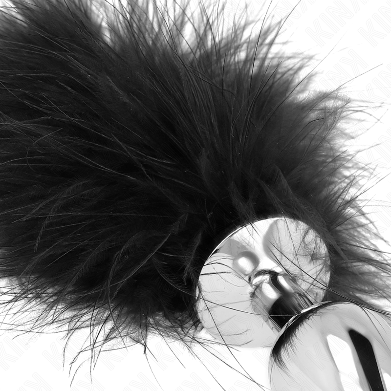 KINK - PLUG ANAL EN ACIER INOXYDABLE 11 x 7 CM AVEC PLUME 11 CM – Image 4