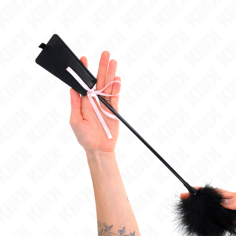 KINK - PLUMES CHACOUILLÉES AVEC NOEUD DE RUBAN ROSE 49 CM – Image 4