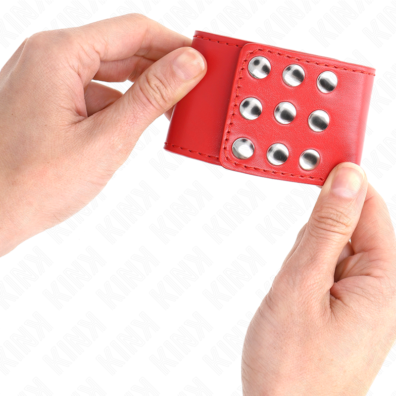 KINK - APPUI-POIGNETS AVEC BOUTON-PRESSION ROUGE RÉGLABLE 19-24 CM X 5,5 CM – Image 3