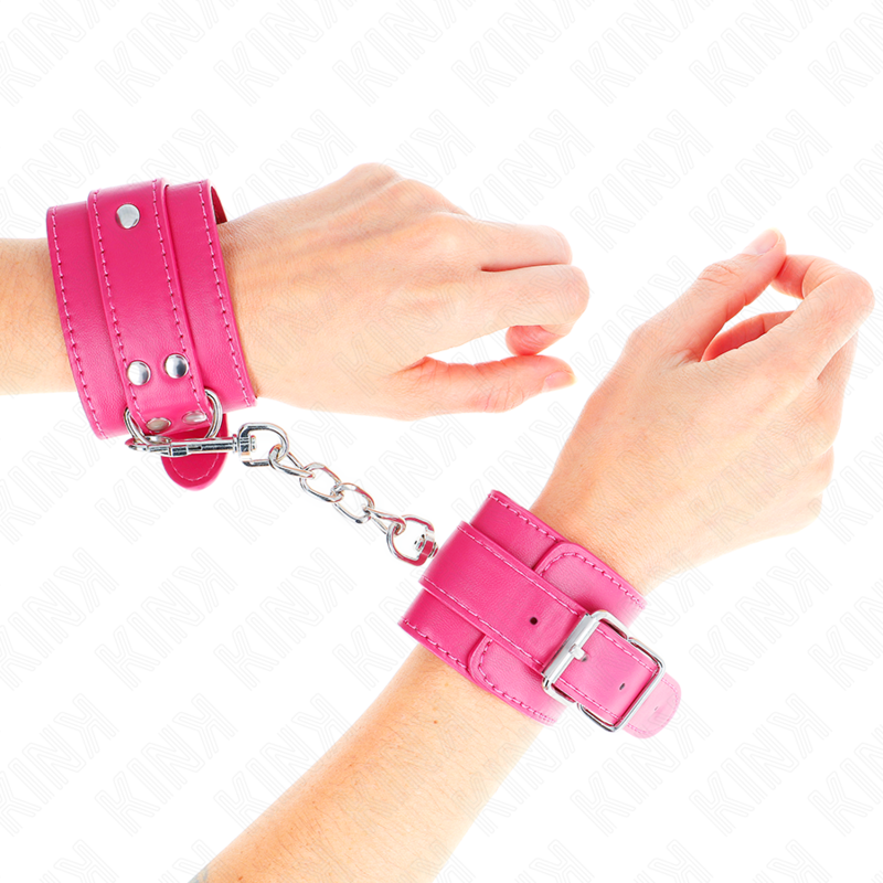 KINK - APPUI-POIGNETS ROSE FRAMBOISE AVEC DOUBLURE ROSE FRAMBOISE RÉGLABLE 20-28 CM X 5,5 CM – Image 4