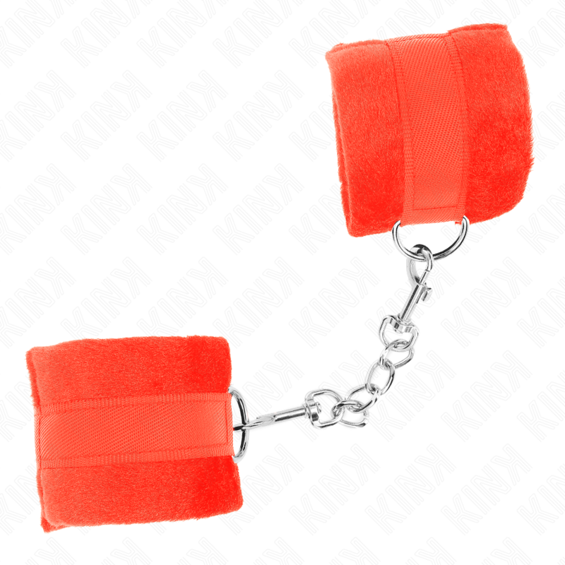 KINK - MANCHETTES DÉBUTANT EN FOURRURE ROUGE 30 X 7 CM – Image 2