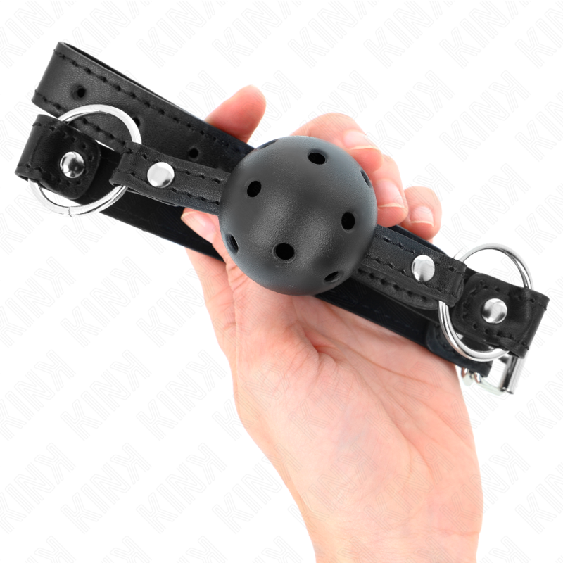 KINK - BOULE NOIRE CREUSE DURE 4,5 CM GAG MODÈLE 1 63,5 X 2 CM – Image 4