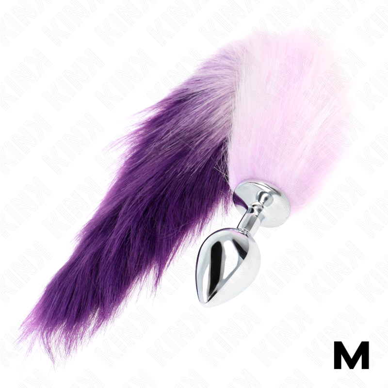 KINK - PLUG ANAL TAILLE M 8 X 3,5 CM AVEC QUEUE SYNTHÉTIQUE 40 CM VIOLET – Image 2