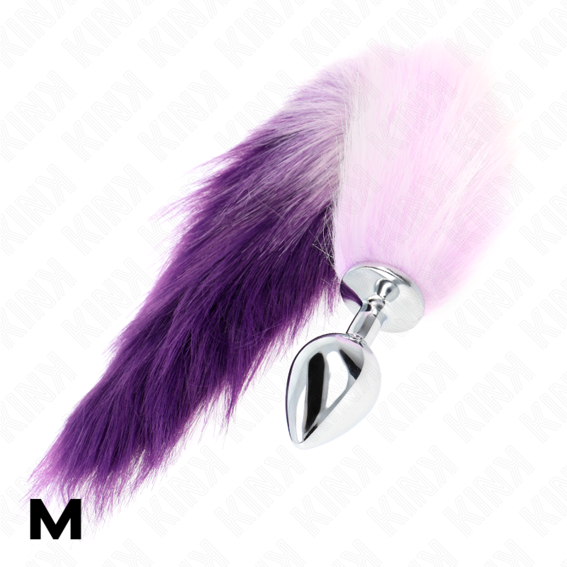 KINK - PLUG ANAL TAILLE M 8 X 3,5 CM AVEC QUEUE SYNTHÉTIQUE 40 CM VIOLET – Image 3