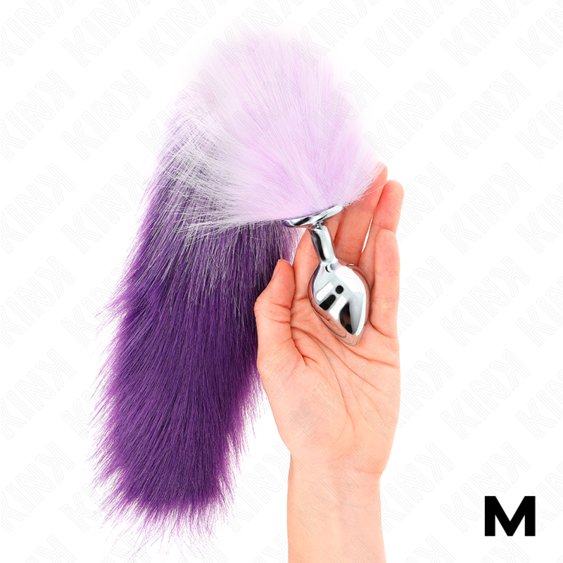 KINK - PLUG ANAL TAILLE M 8 X 3,5 CM AVEC QUEUE SYNTHÉTIQUE 40 CM VIOLET – Image 4
