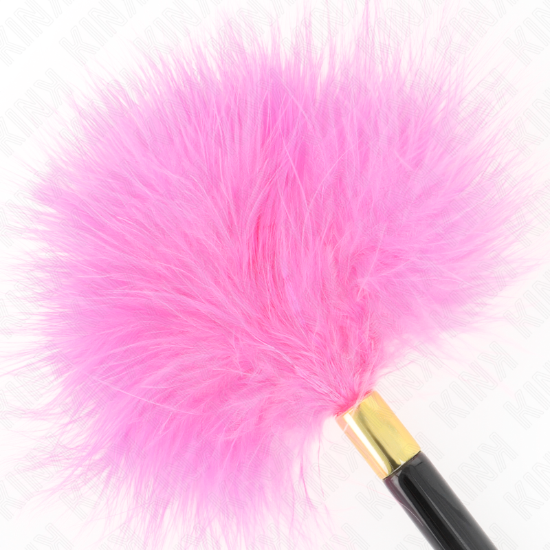 KINK - PLUMES TICKLE EN MÉTAL DORÉ FUCHSIA 18 CM – Image 3