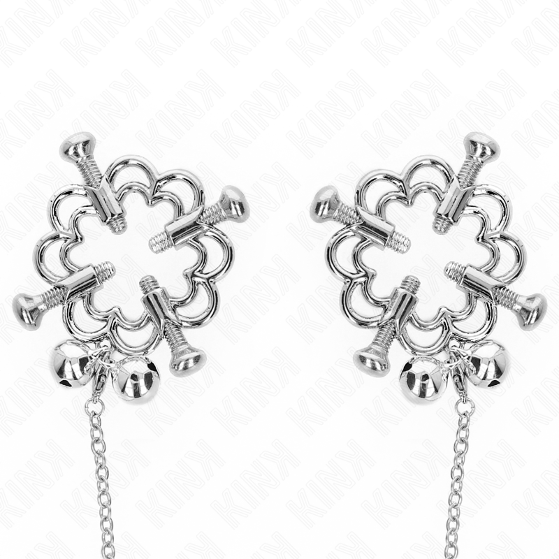 KINK - PINCES À METELLES FLEUR EN MÉTAL AVEC CHAÎNE – Image 2