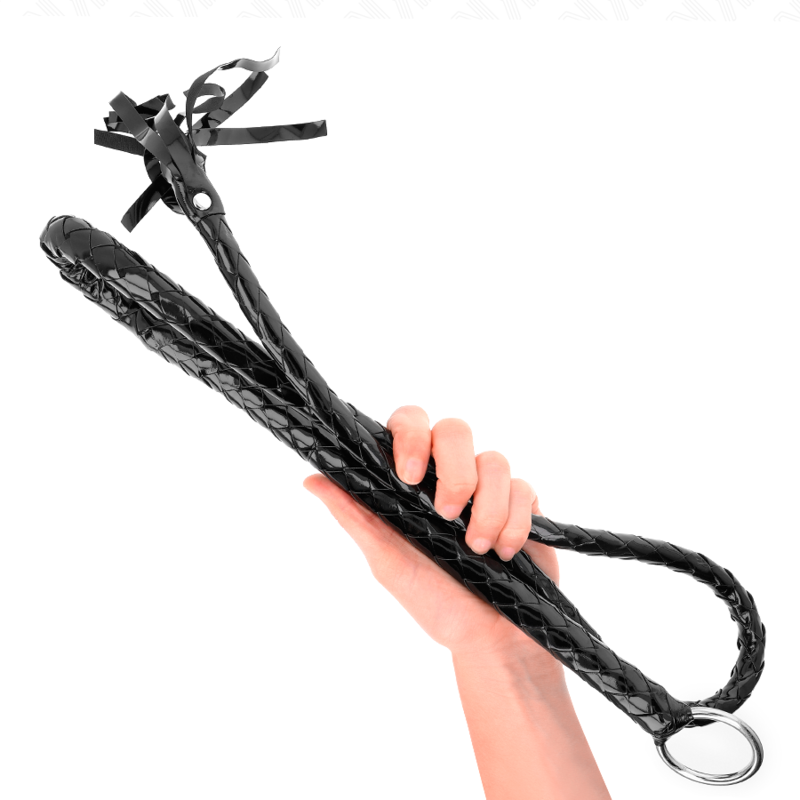 KINK - FOUET LONG EN PVC BRILLANT 138 CM – Image 2
