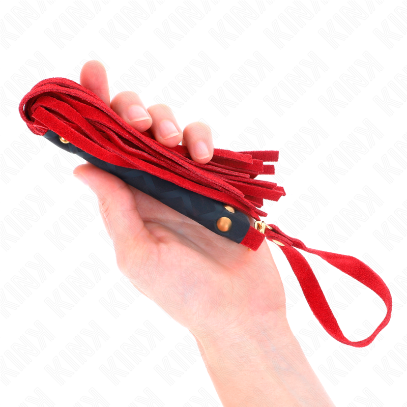 KINK - MINI FOUET DAIM ROUGE 30 CM – Image 2