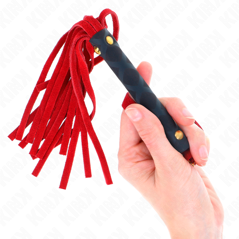 KINK - MINI FOUET DAIM ROUGE 30 CM – Image 3