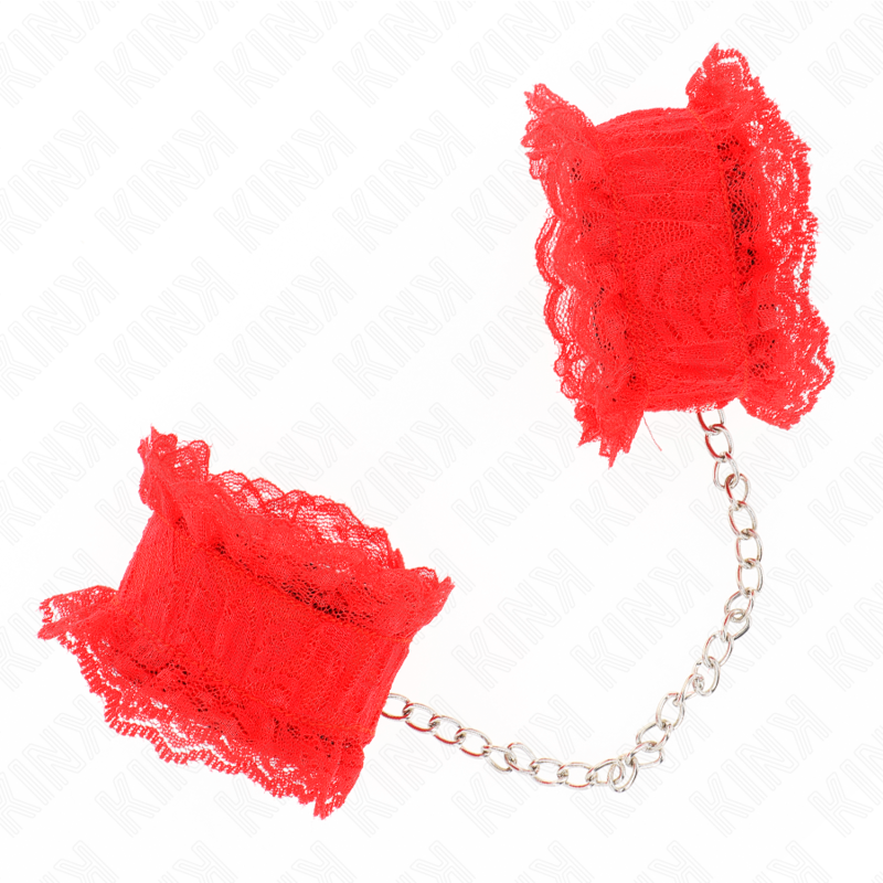 KINK - ATTENTES-POIGNETS ÉLASTIQUES EN DENTELLE ROUGE – Image 2