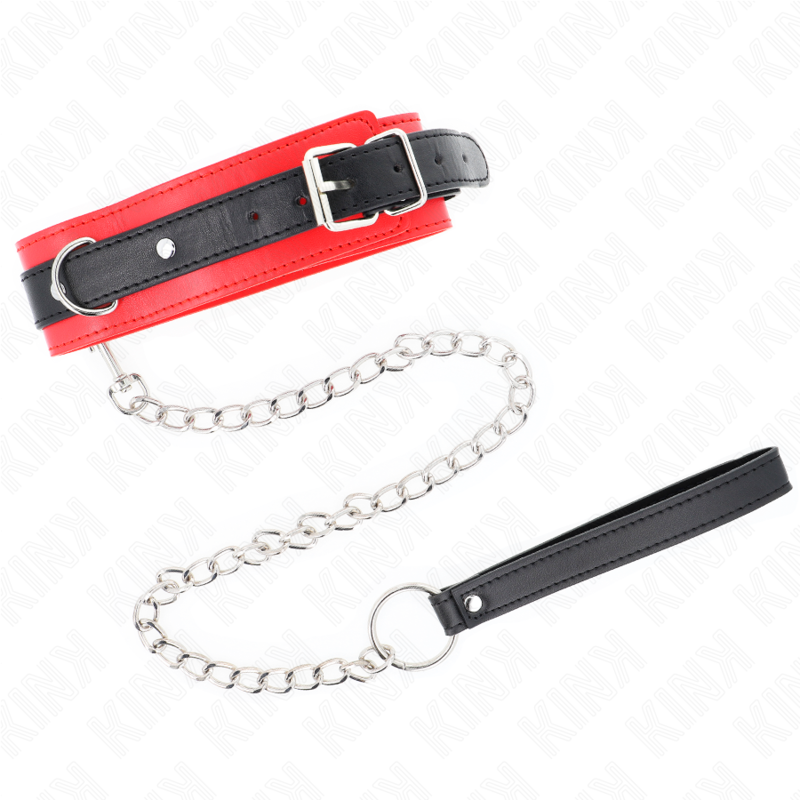 KINK - COLLIER MODÈLE BASIC AVEC LAISSE 65 CM MODÈLE 3 ROUGE 53 X 5 CM – Image 5