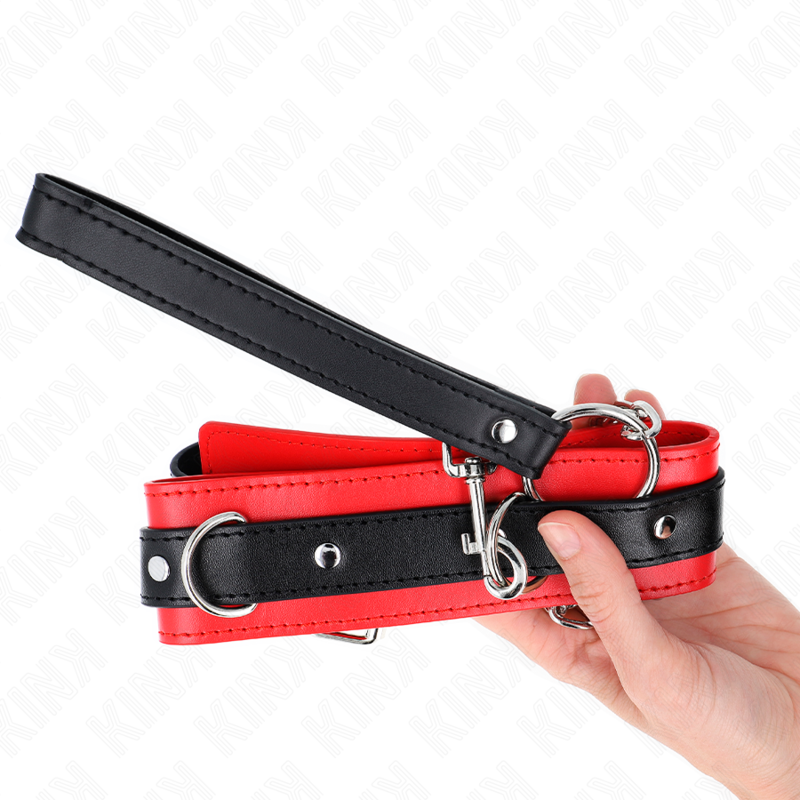 KINK - COLLIER MODÈLE BASIC AVEC LAISSE 65 CM MODÈLE 3 ROUGE 53 X 5 CM – Image 4