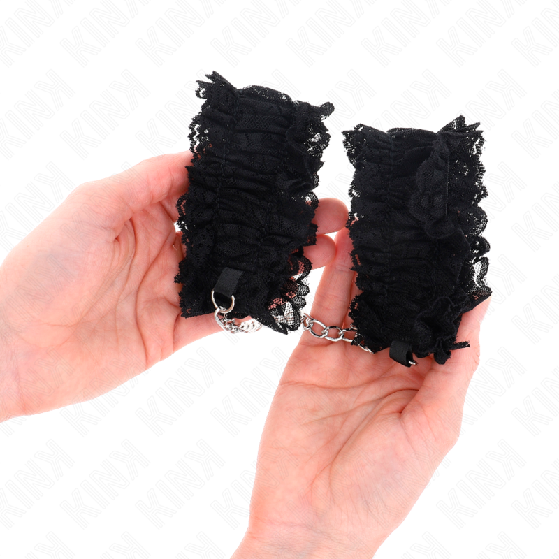 KINK - ATTACHE-POIGNETS ÉLASTIQUES EN DENTELLE NOIR – Image 4