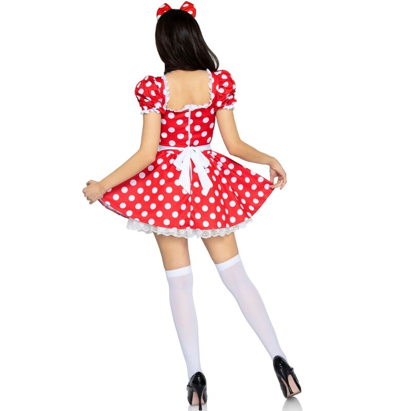 LEG AVENUE - ROBE À POIS + BANDEAU ROUGE/BLANC M – Image 3
