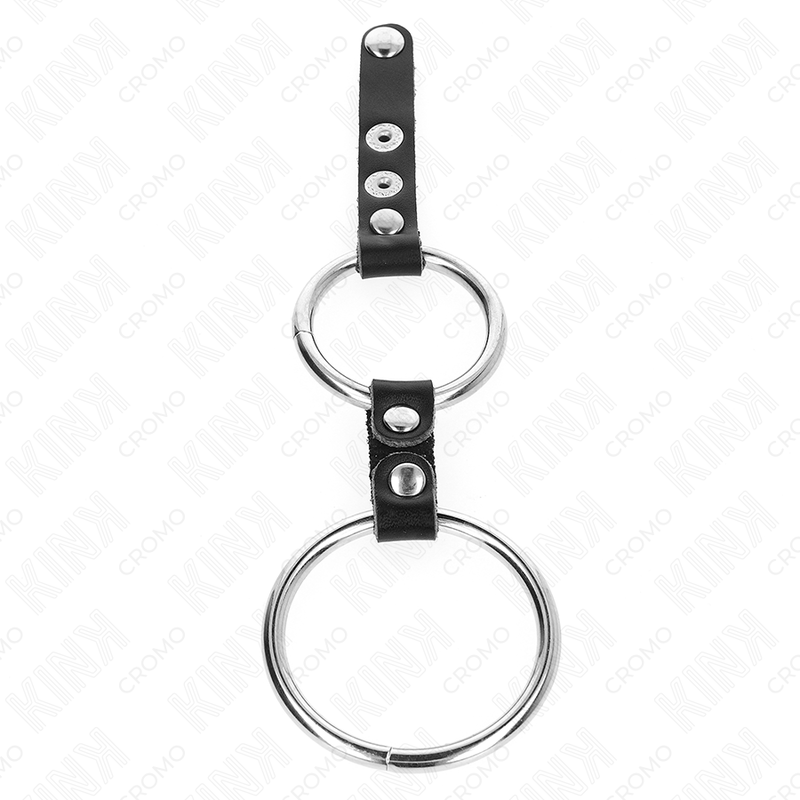 KINK - DOUBLE ANNEAU PÉNIS 3,8 CM À 5 CM CONNECTÉ PAR CUIR – Image 4