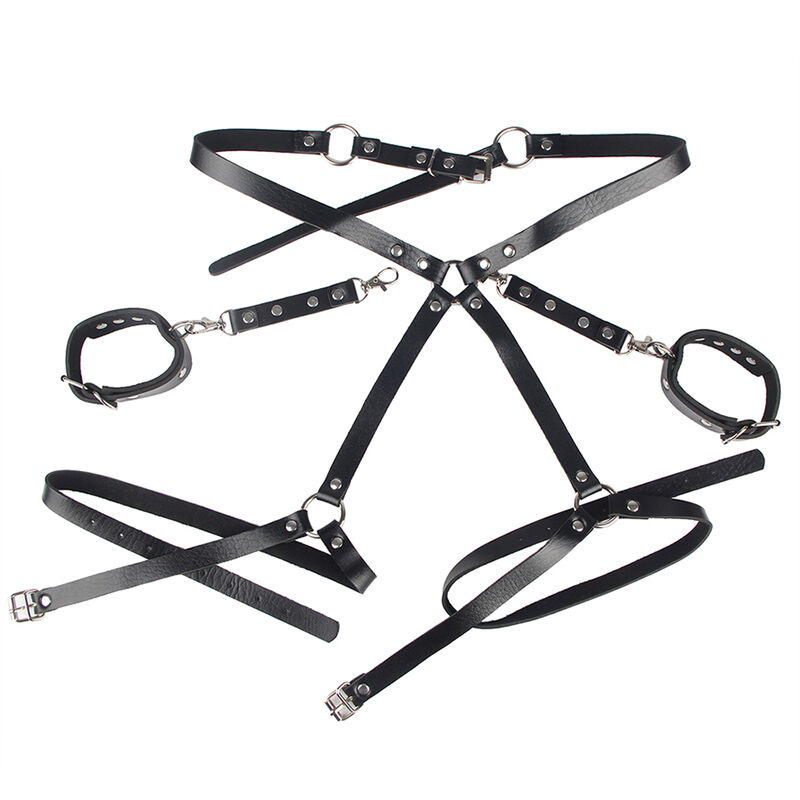 SUBBLIME - 953690 MENOTTES AVEC CEINTURE DE BONDAGE NOIRE TAILLE UNIQUE – Image 4