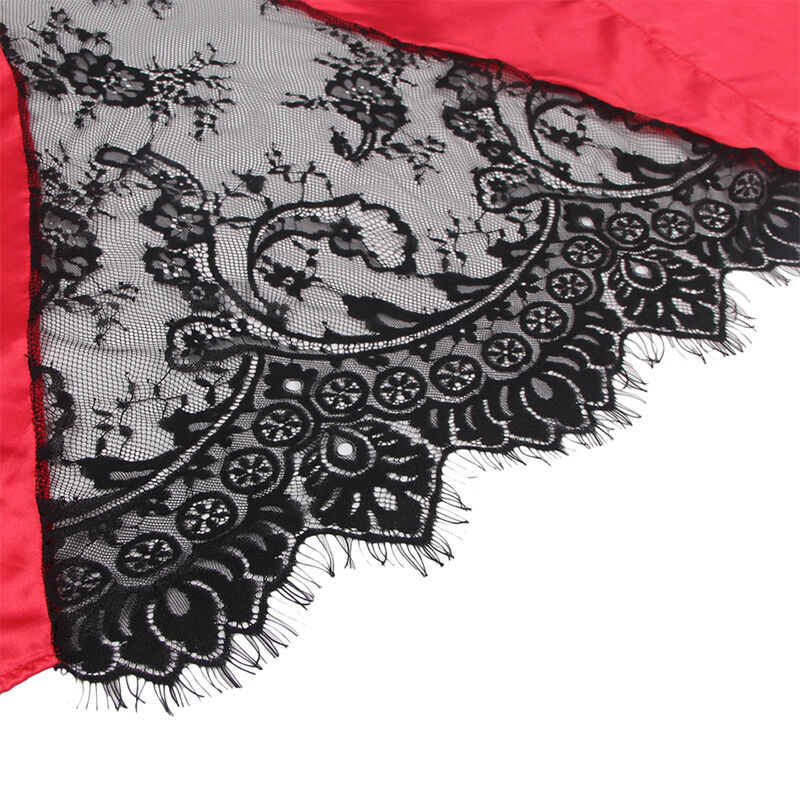 SUBBLIME - 954024 CARACO DOS TRANSPARENT EN DENTELLE + STRING ROUGE/NOIR L/XL – Image 9