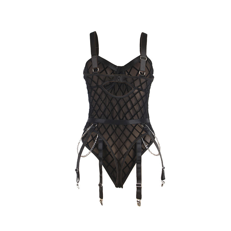 SUBBLIME - 9542277 BODY AVEC CHAÎNES + PORTE-JARRETELLES NOIR L/XL – Image 6