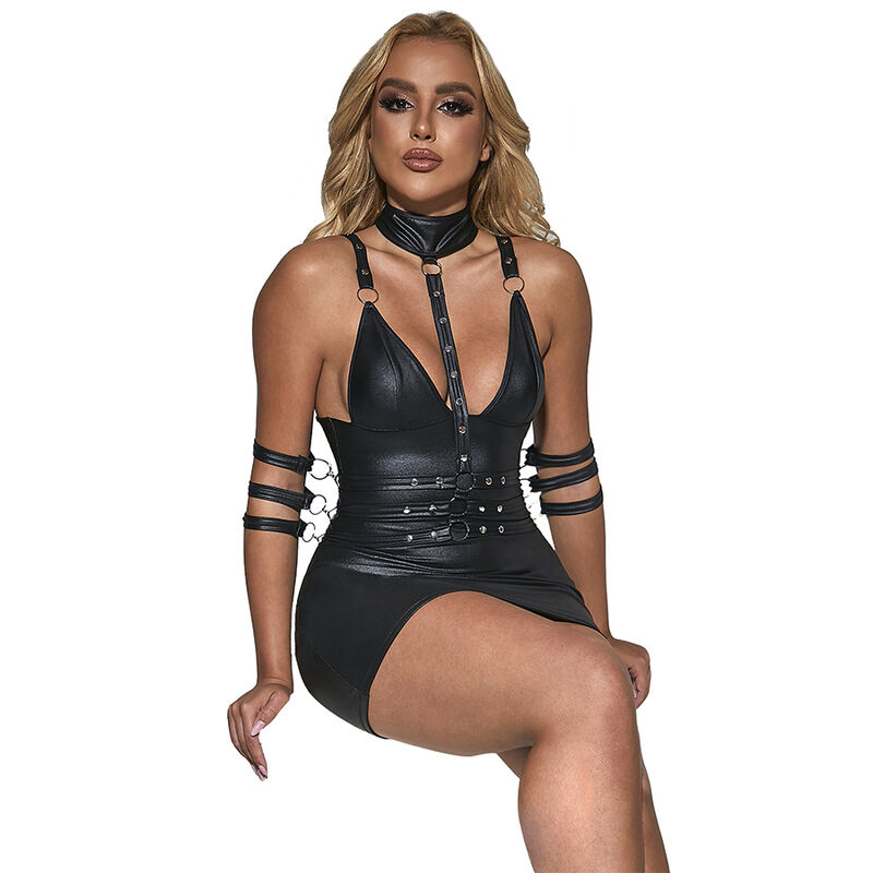 SUBBLIME - 954406 ROBE BONDAGE EN CUIR NOIR S/M – Image 3